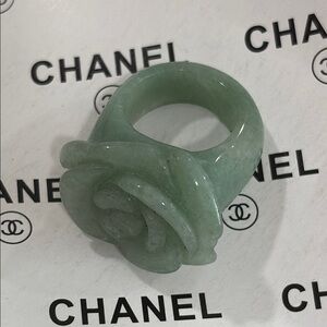 Natural Jade Flower Carved Ring  Antique new